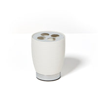 Dubai Ceramic Toothbrush Holder (shiny stainless steel trim)