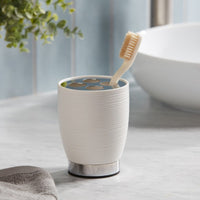 Dubai Ceramic Toothbrush Holder (shiny stainless steel trim)