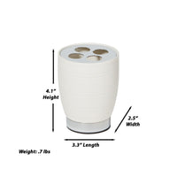 Dubai Ceramic 4 pc bathroom accessory set (shiny stainless steel trim)