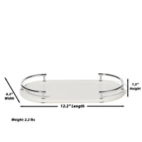Dubai Ceramic Amenity Tray (shiny stainless steel trim)