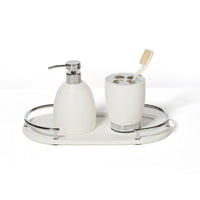 Dubai Ceramic 3 pc Bath set (shiny stainless steel trim)