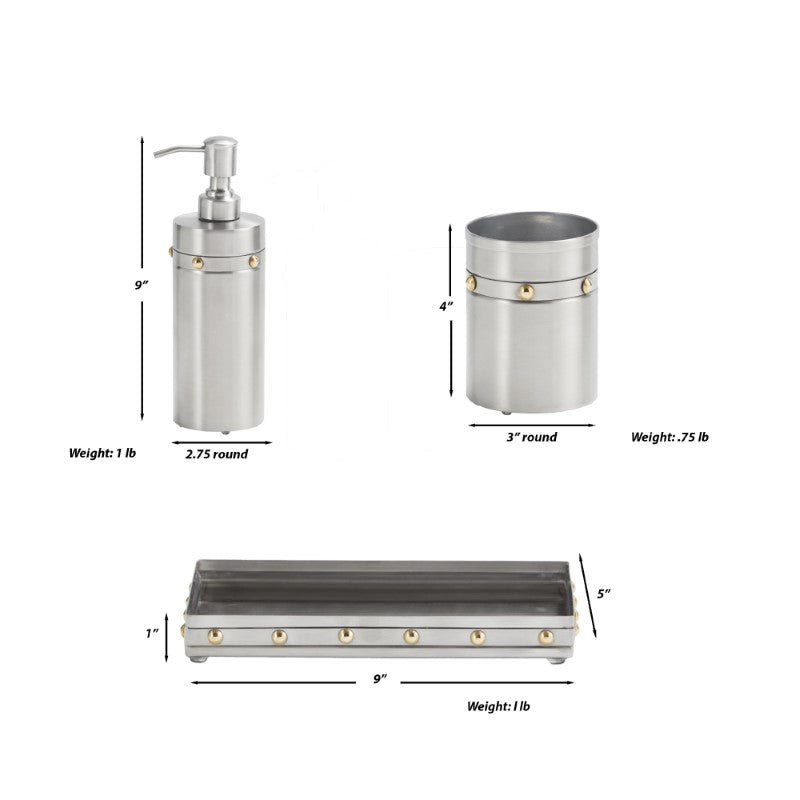 Rivets 3-Piece Bathroom Accessory Set