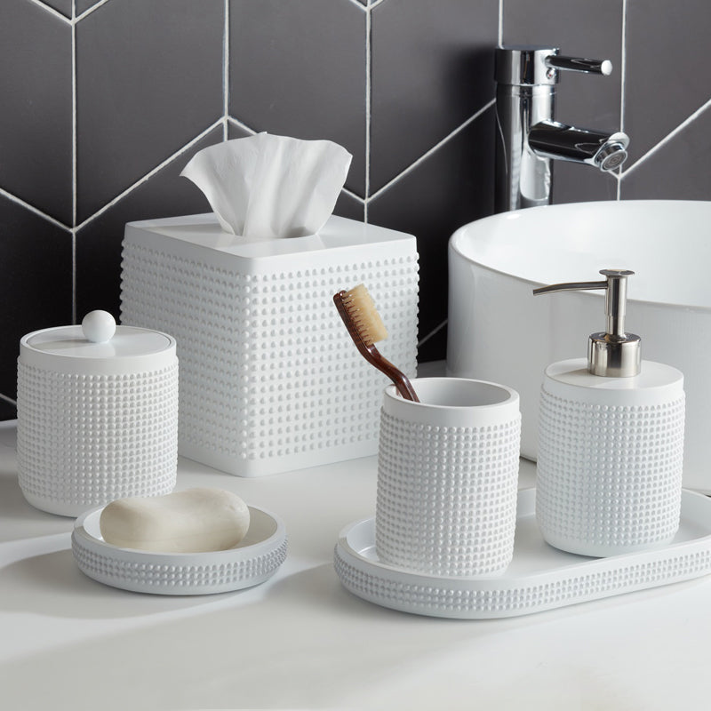 White and Grey Luxury Bath Accessory Sets