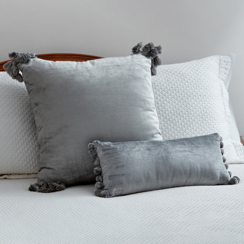Raj Slate Blue Velvet Pillow