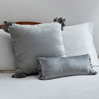Raj Slate Blue Velvet Pillow
