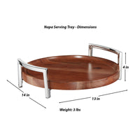 Napa Bar Wood/ss Serving Tray