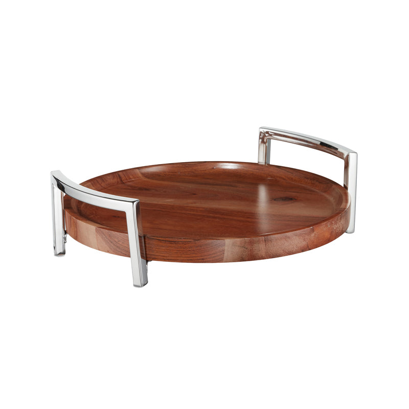 Napa Bar Wood/ss Serving Tray
