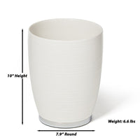 Dubai Ceramic Wastebasket (shiny stainless steel trim)