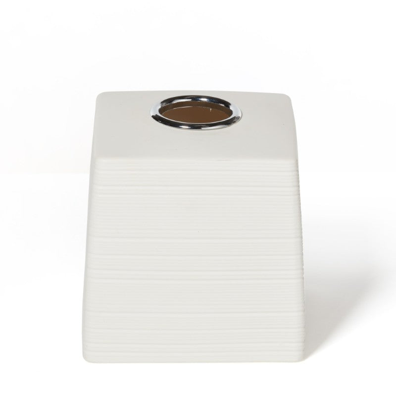 Dubai Ceramic Tissue Cover (shiny stainless steel trim)