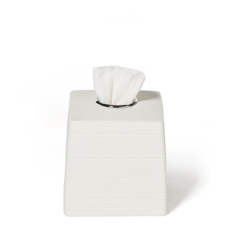 Dubai Ceramic Tissue Cover (shiny stainless steel trim)