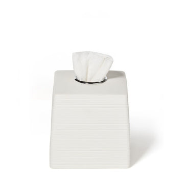 Dubai Ceramic Tissue Cover (shiny stainless steel trim)