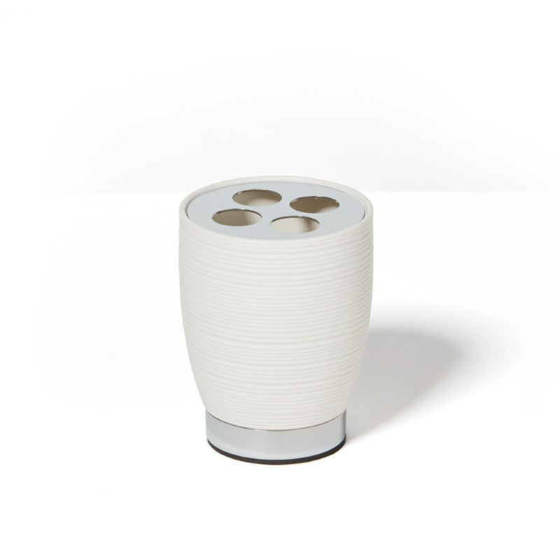 Dubai Ceramic Toothbrush Holder (shiny stainless steel trim)