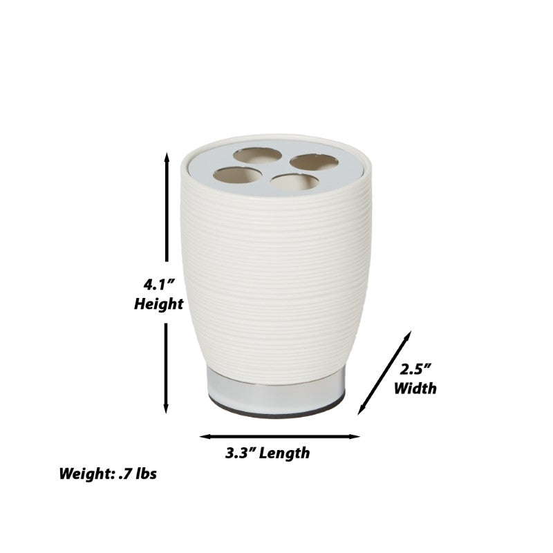 Dubai Ceramic Toothbrush Holder (shiny stainless steel trim)