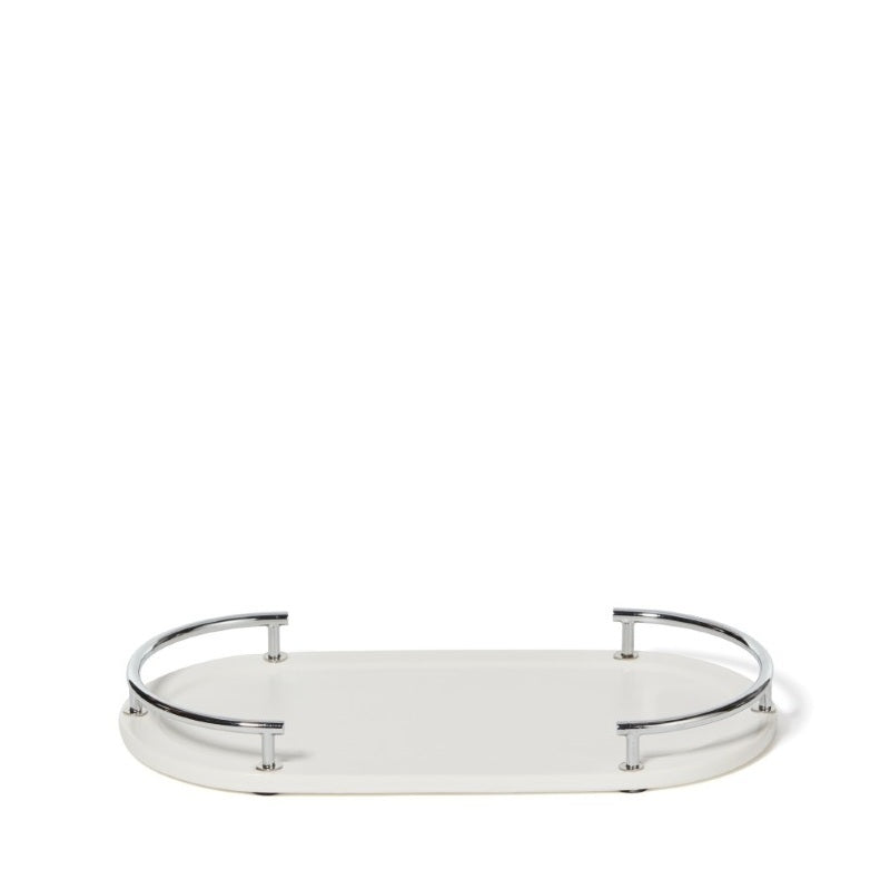 Dubai Ceramic Amenity Tray (shiny stainless steel trim)