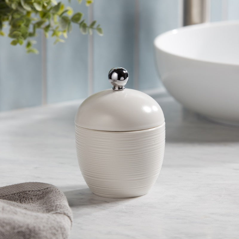 Dubai Ceramic Canister (shiny stainless steel trim)
