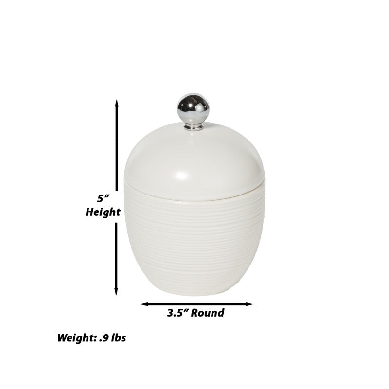 Dubai Ceramic Canister (shiny stainless steel trim)