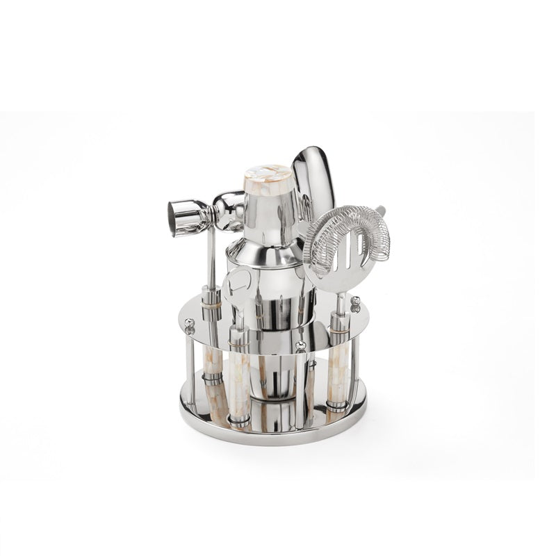 Malone bar アクセサリー　フルセット Mother of Pearl Bar Tool Set – Roselli Trading