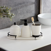 Dubai 4 pc bathroom accessory set (black trim)