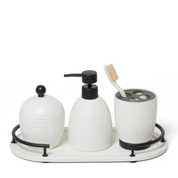 Dubai 4 pc bathroom accessory set (black trim)