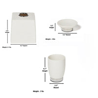 Dubai Ceramic 8 pc bathroom accessory set (shiny stainless steel trim)