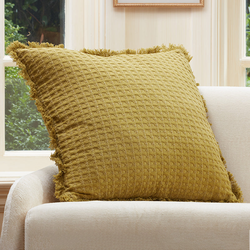 Agra Waffle Olive Pillow
