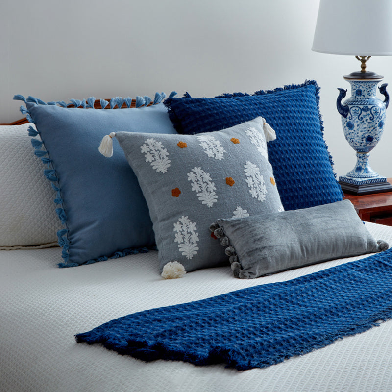 Jodhpur Slate Blue Oblong Pillow