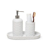 Quilted 3-Piece Bathroom Accessory Set
